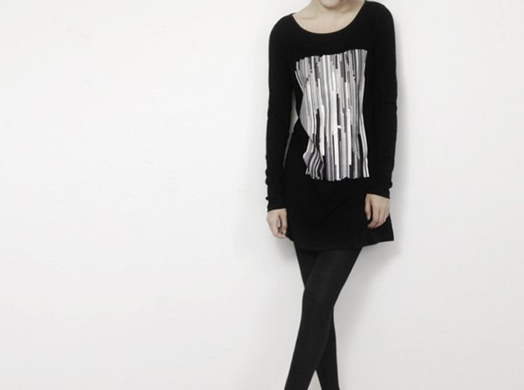 I . A . N Design 信号 有机棉长版长袖 T Organic Cotton S / M - 女装 T 恤 - 棉 黑色