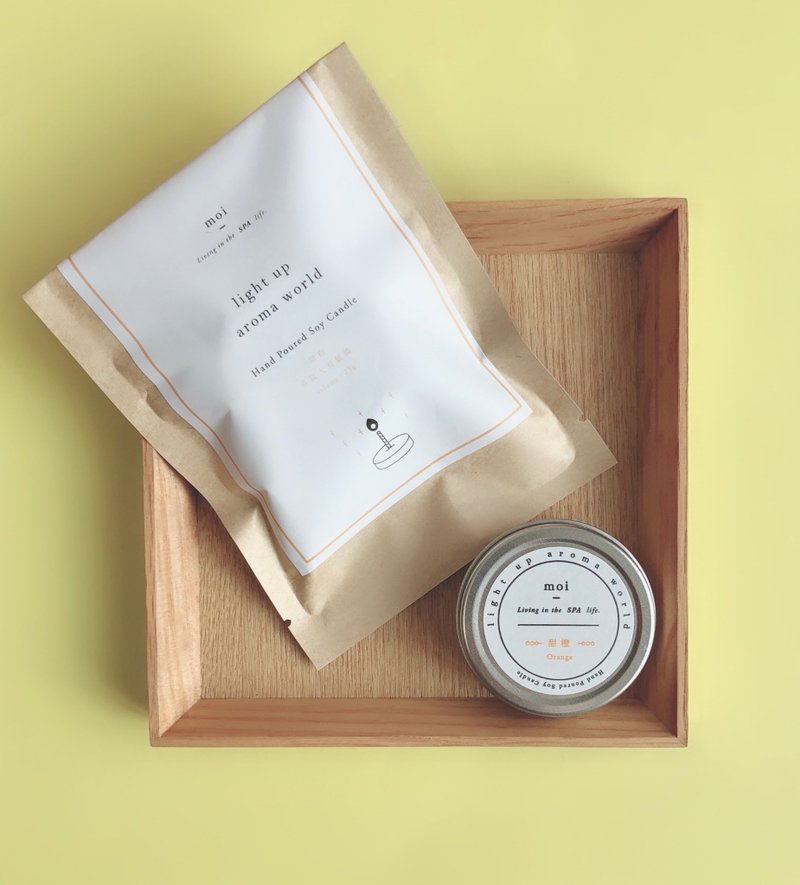 甜橙天然大豆蜡烛 | 天然大豆x 纯精油 x 无烟害 - 蜡烛/烛台 - 植物．花 橘色