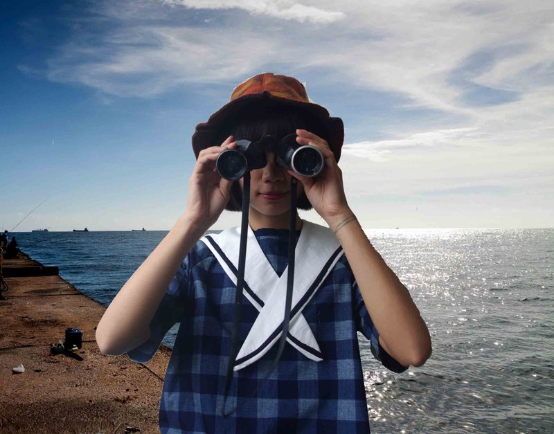 4.5studio-独立手作-一起航向伟大的新世界吧!蓝白水手领巾 - 丝巾 - 棉．麻 白色