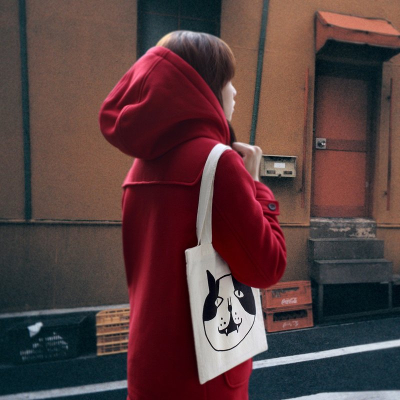 大猫手提袋｜中分猫 - 手提包/手提袋 - 棉．麻 