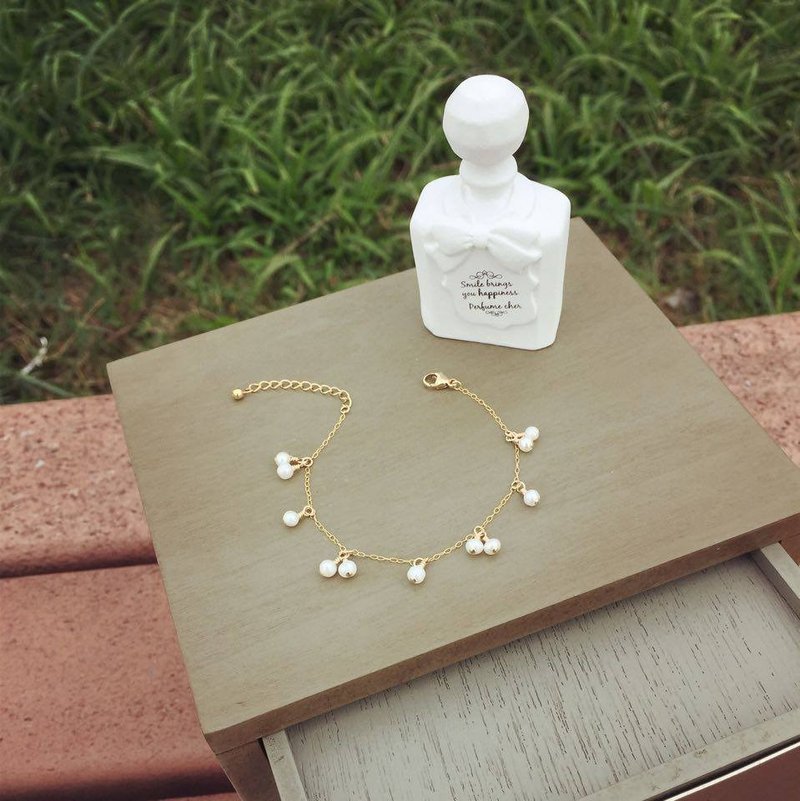 K14FG LADY PEARL 珍珠手链 - 手链/手环 - 其他金属 白色