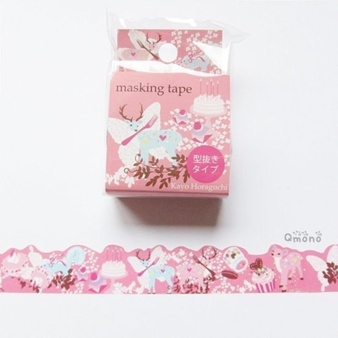 Kayo Horaguchi 洞口加代 花边纸胶带 (HK-MK-012 Try My Cake)  - 纸胶带 - 纸 粉红色