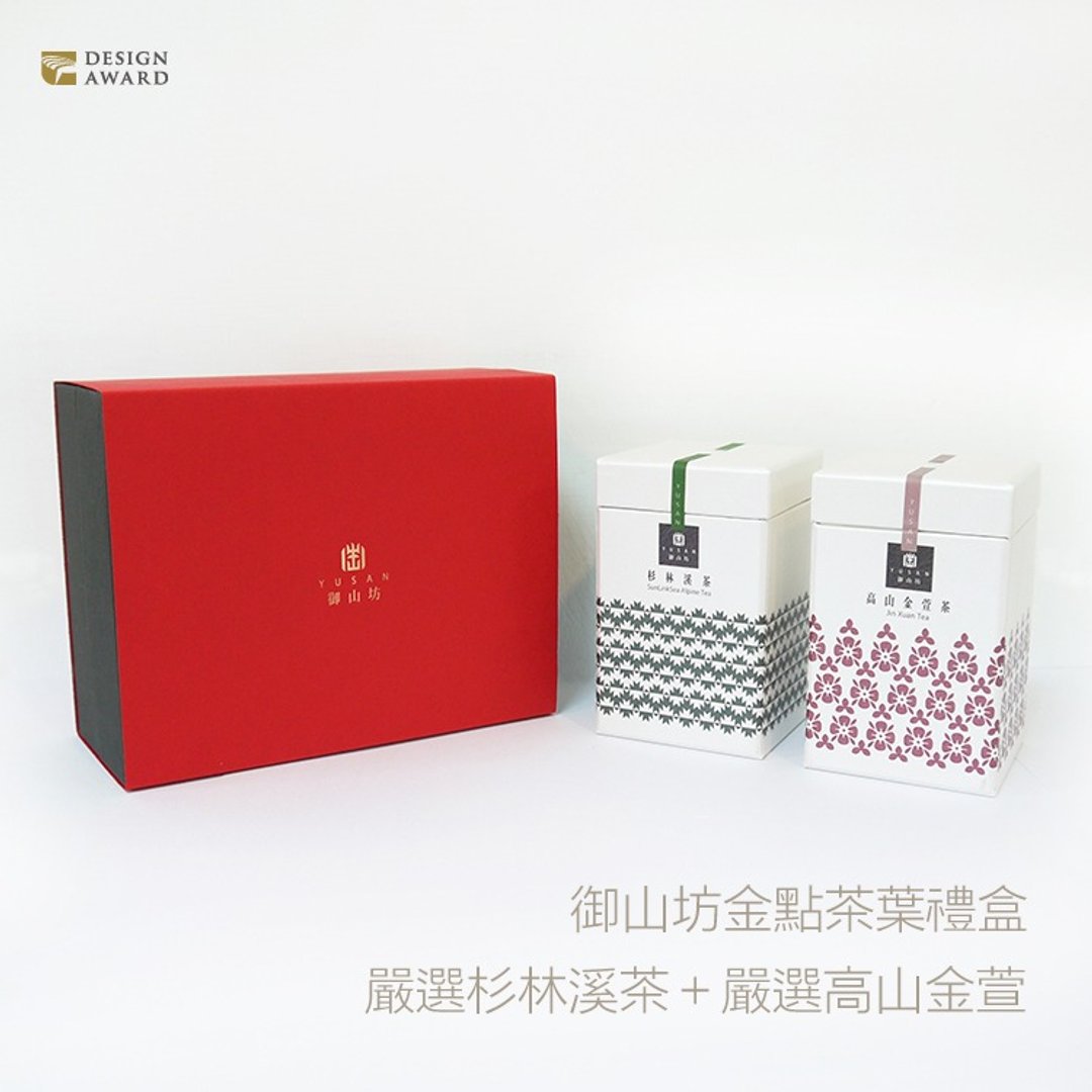 【御山坊】金点设计茶礼盒 (杉林溪茶+高山金萱茶) - 茶 - 新鲜食材 粉红色
