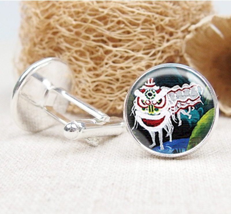 舞龙舞狮 - 袖扣/衬衫配件/生日礼物【Special U Design】 - 袖扣 - 其他金属 白色