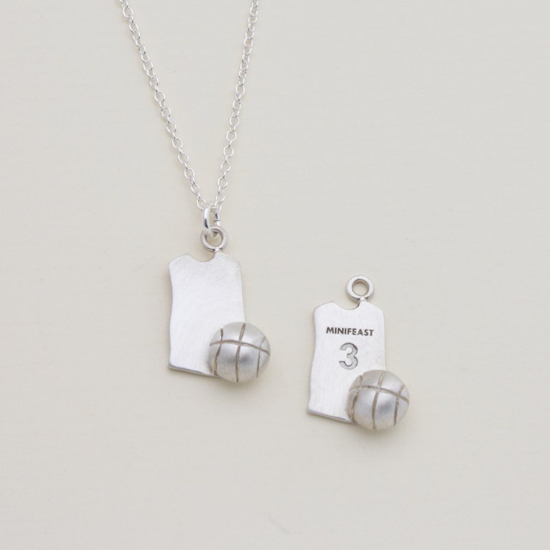 迷你球衣银链 - 项链 - 纯银 