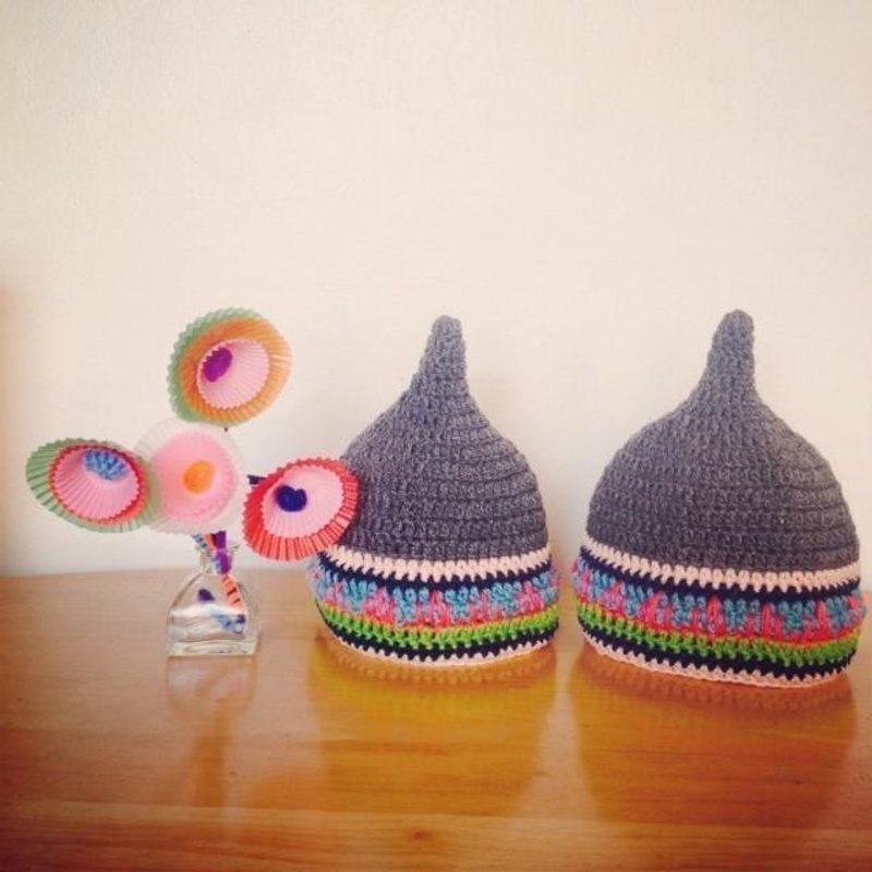 colour colour LL  gnome beanie  pixie handmade australia natural w - 帽子 - 压克力 灰色