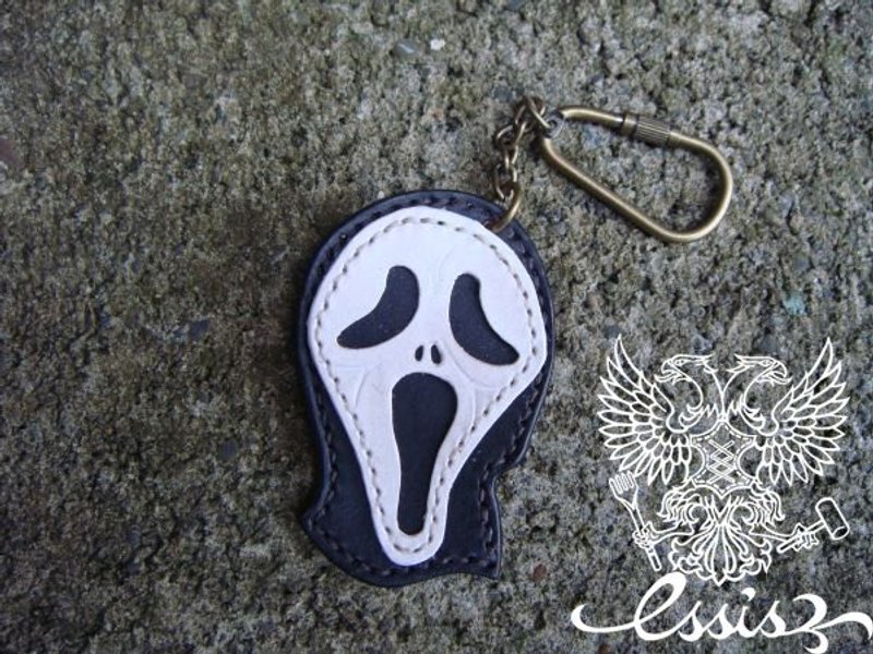 [ ISSIS ] Scream 惊声尖叫经典面具钥匙圈 - 吊饰 - 真皮 黑色