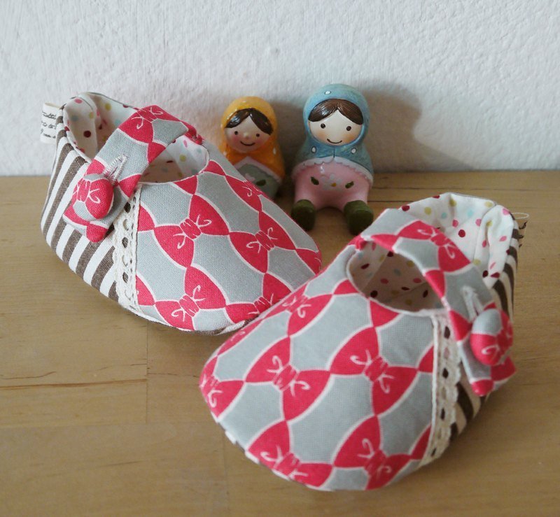 红色蝴蝶结婴儿鞋 - 婴儿鞋 - 其他材质 多色