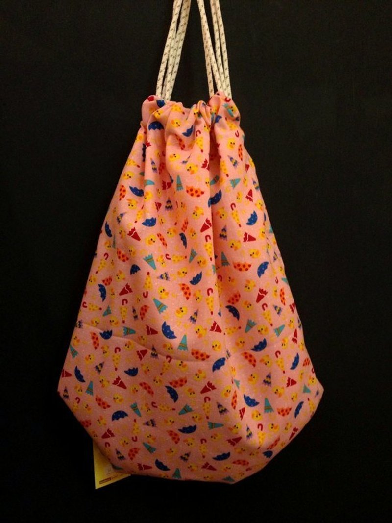 RABBIT LULU 束口袋 束口包 后背包。黄色小鸭。粉红款 - 侧背包/斜挎包 - 其他材质 粉红色