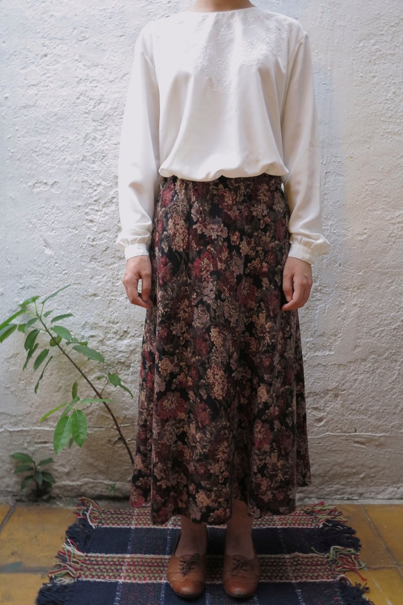 FOAK古着 花园绒面裙 - 裙子 - 其他材质 多色