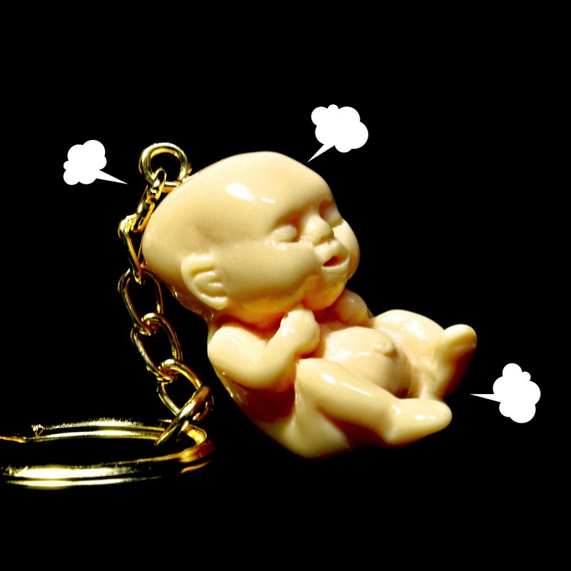 Brainfart55 奶油北鼻钥匙圈 - 钥匙链/钥匙包 - 其他材质 金色