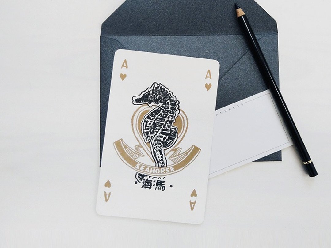 扑克系列 - A/海马 - 卡片/明信片 - 卡片/明信片 - 纸 黑色