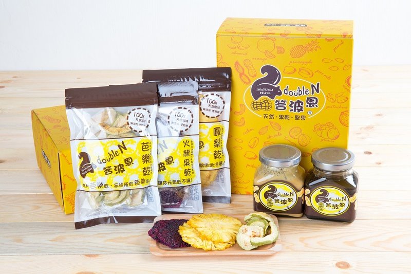 答波恩果干坚果酱礼盒-手工天然坚果酱2入+天然果干mini包3入 - 果酱/抹酱 - 新鲜食材 多色