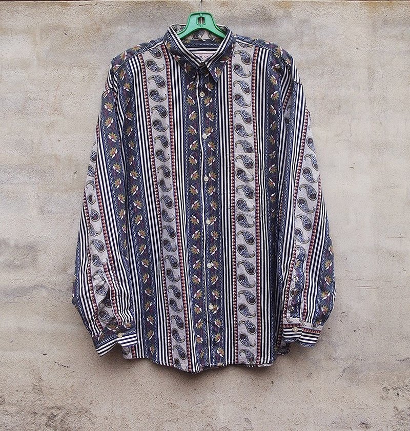 变形虫图纹衬衫 复古 vintage -脱臼古着- - 女装衬衫 - 其他材质 蓝色