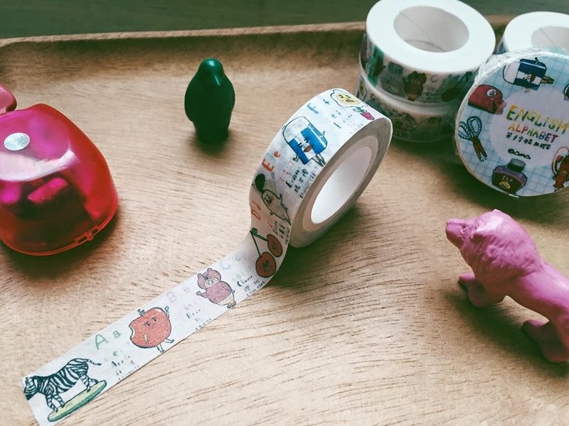 English Alphabet 英文字母表纸胶带 - 纸胶带 - 纸 多色