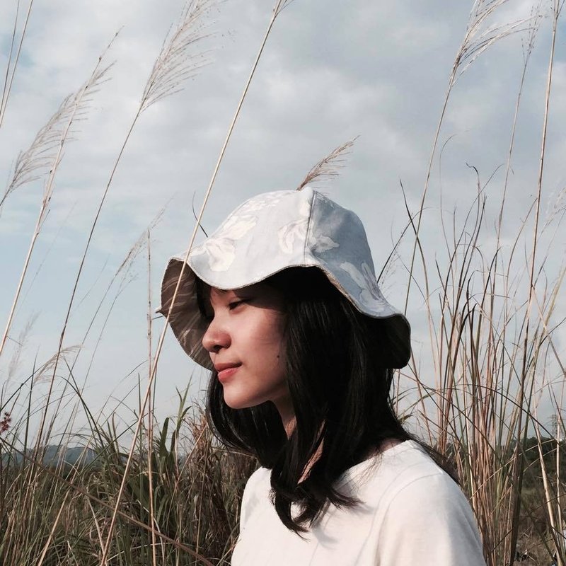 静谧时光 花朵帽/ 双面戴：杉叶原创自制 - 帽子 - 其他材质 粉红色