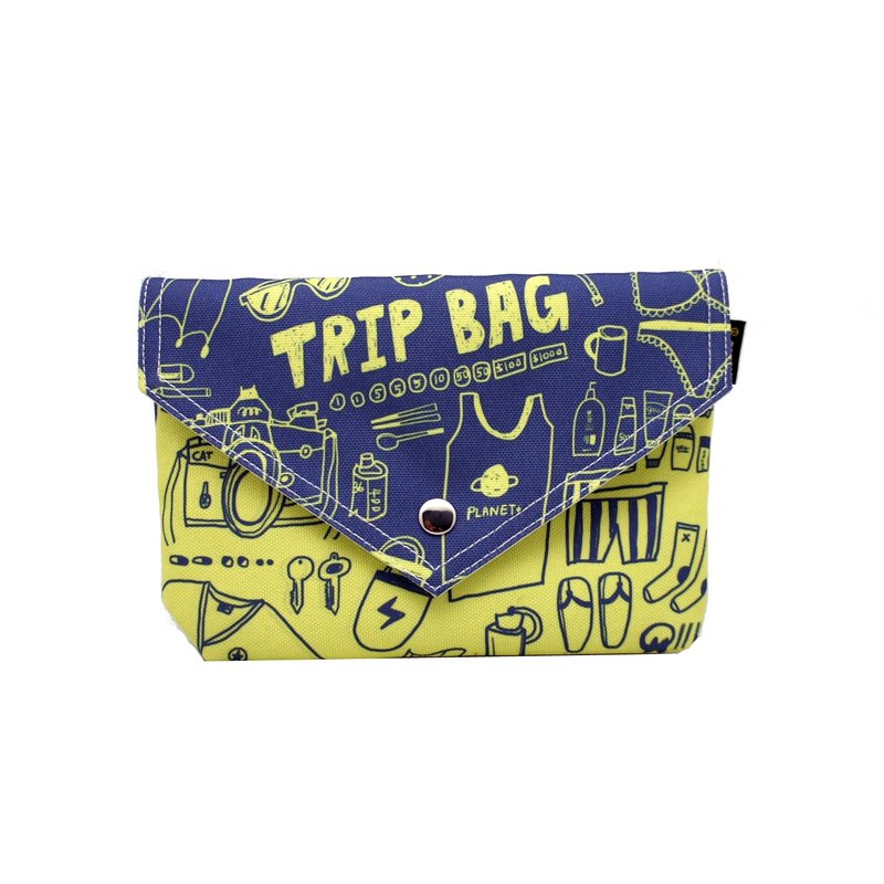 BLR 手工 印花 Magai's 联名款 夏季旅行 BB BAG 肩背包 - 侧背包/斜挎包 - 其他材质 蓝色