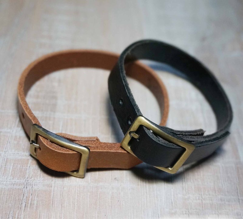 Sienna真皮手环(定制1cm宽)*不打字 - 手链/手环 - 真皮 绿色