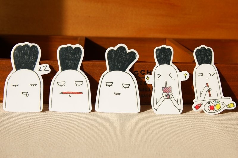 萝卜 手绘防水贴纸组 - 贴纸 - 防水材质 白色