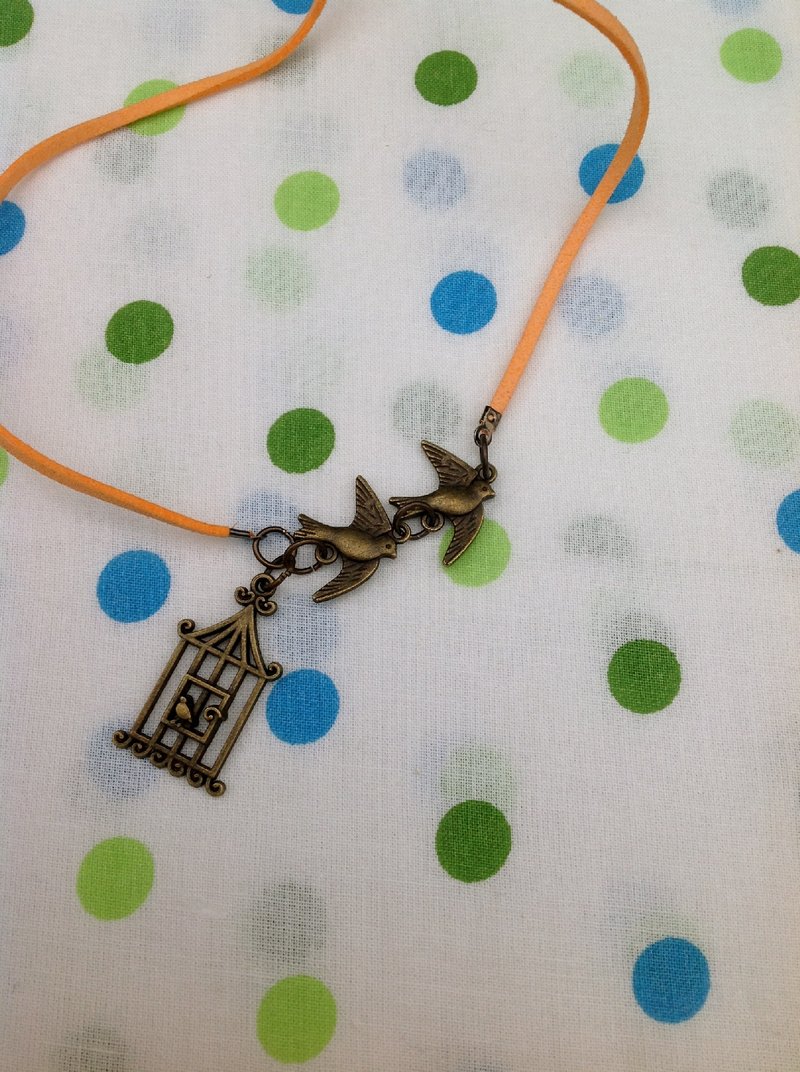 项链∞鸟笼、挣脱、飞跃 - 项链 - 其他金属 金色