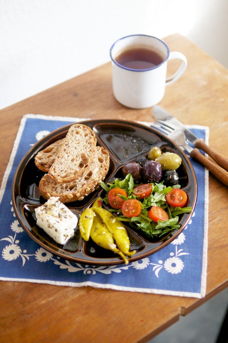 巧克力色分格餐盘 {Vintage / 复古} - 浅碟/小碟子 - 其他材质 咖啡色