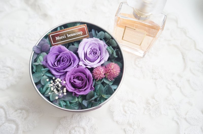 紫色玫瑰 浪漫花盒 - 植栽/盆栽 - 纸 紫色