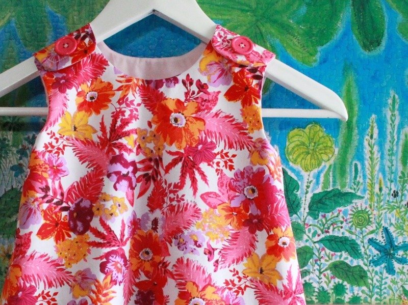 洋装  婴儿 裙子 宝宝女童装【粉色夏威夷风-公主裙材料包】适用6个月-2岁 - 其他 - 其他材质 红色