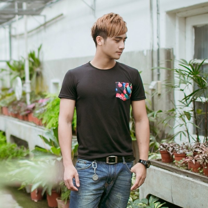 【生如夏花设计款】扶桑花男版T（首批限量款） - 男装上衣/T 恤 - 棉．麻 红色