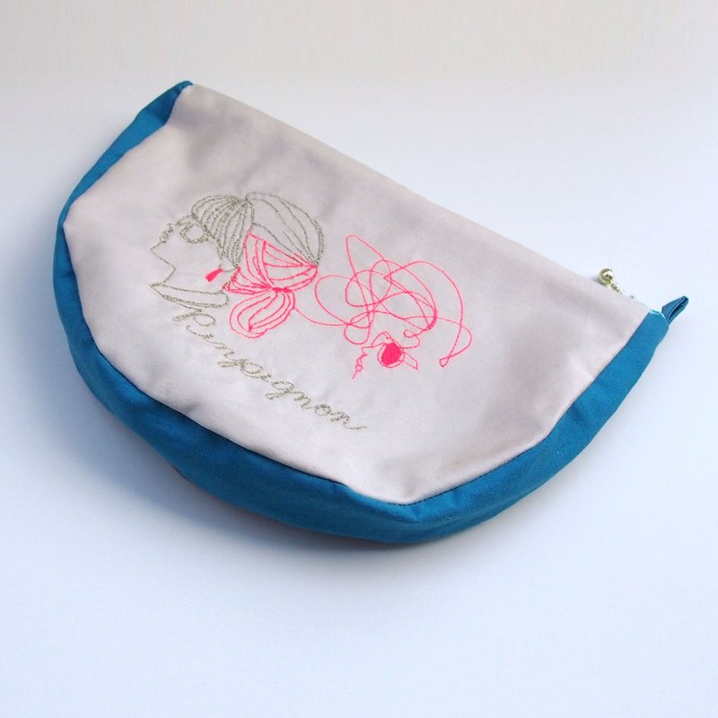 Watermelon Shape Pouch 003 [Made to Order] - 化妆包/杂物包 - 其他材质 白色