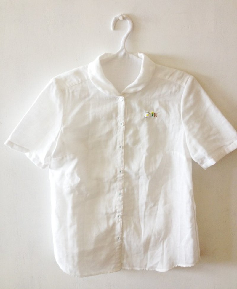 短袖衬衫--就爱吃荷包蛋 - 女装衬衫 - 棉．麻 