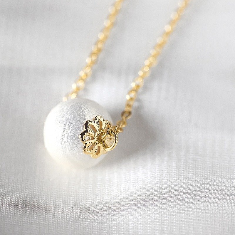 棉珍珠项链【Single Pearl棉珍珠设计款项链】 - 项链 - 其他金属 白色