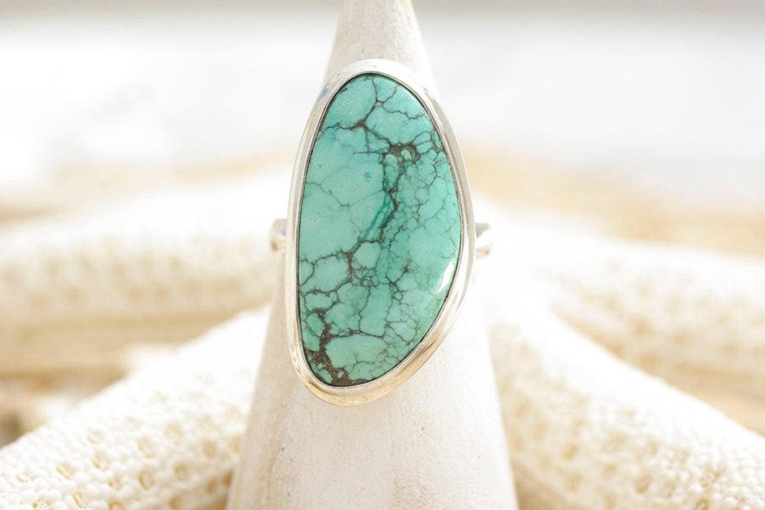 Silver Ring of turquoise - 戒指 - 宝石 绿色