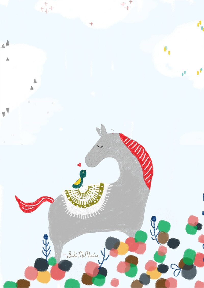 澳洲Suki McMaster 插画原作 － 风中之驱 - 墙贴/壁贴 - 纸 多色