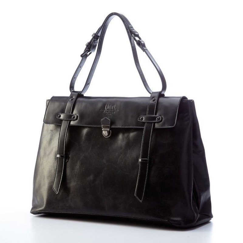 V式书包 全黑色意大利牛皮款 手提包/肩背包/侧背包/后背包 - 后背包/双肩包 - 真皮 黑色