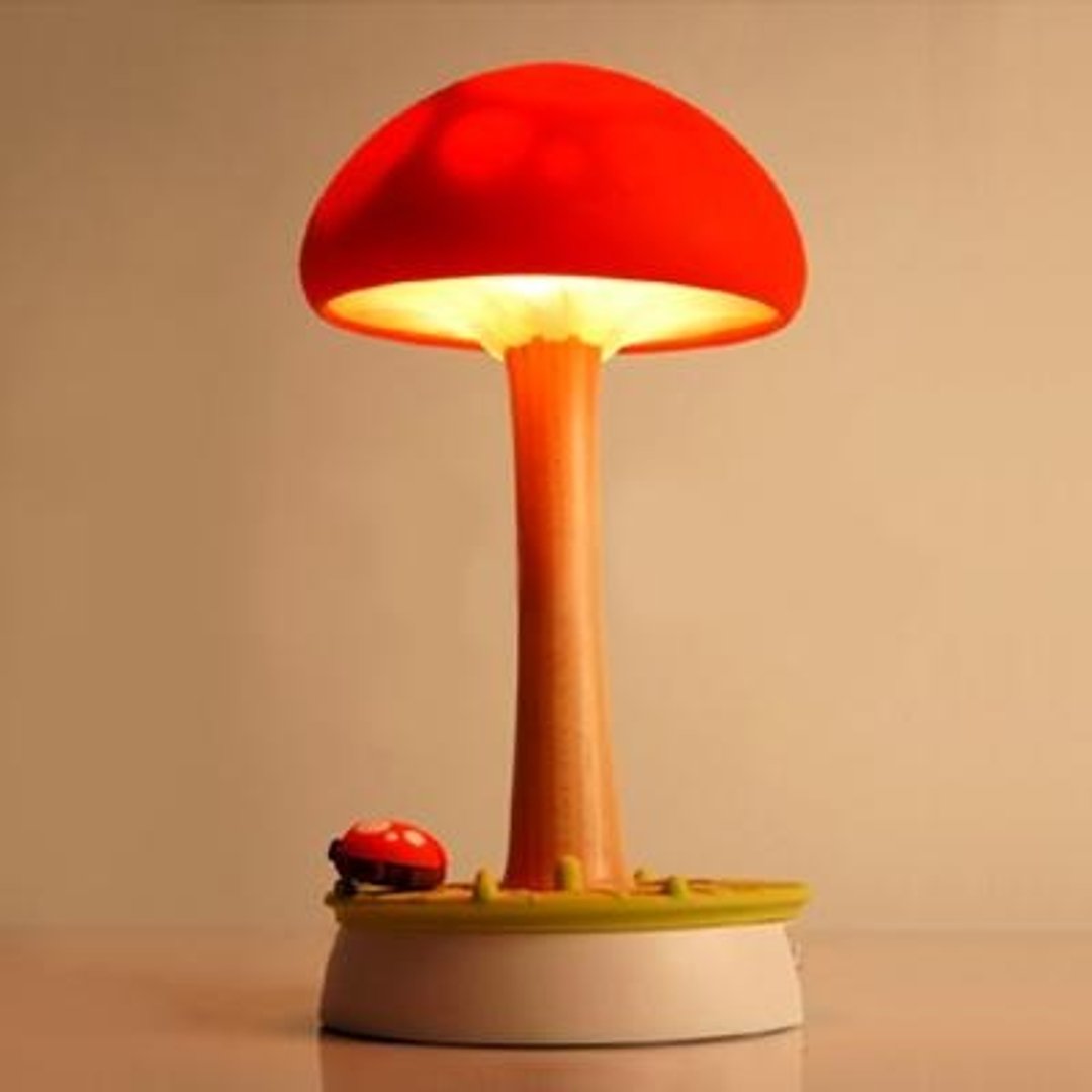 Vacii Mushroom蘑菇情境灯/夜灯/床头灯/充电座 (加赠vacii卷线收纳系列1个) - 灯具/灯饰 - 硅胶 红色