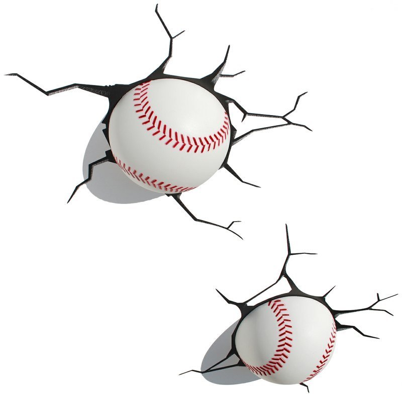 3D造型壁灯 - 棒球 - 灯具/灯饰 - 塑料 白色