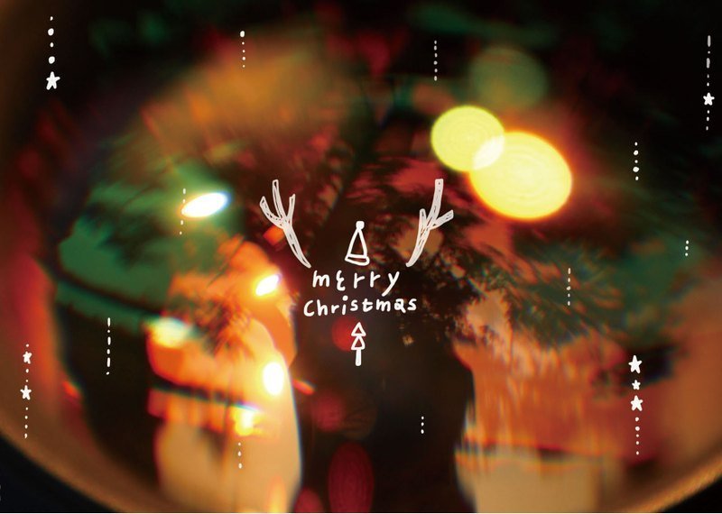 圣诞节限定 Postcard / merry christmas - 卡片/明信片 - 纸 黑色