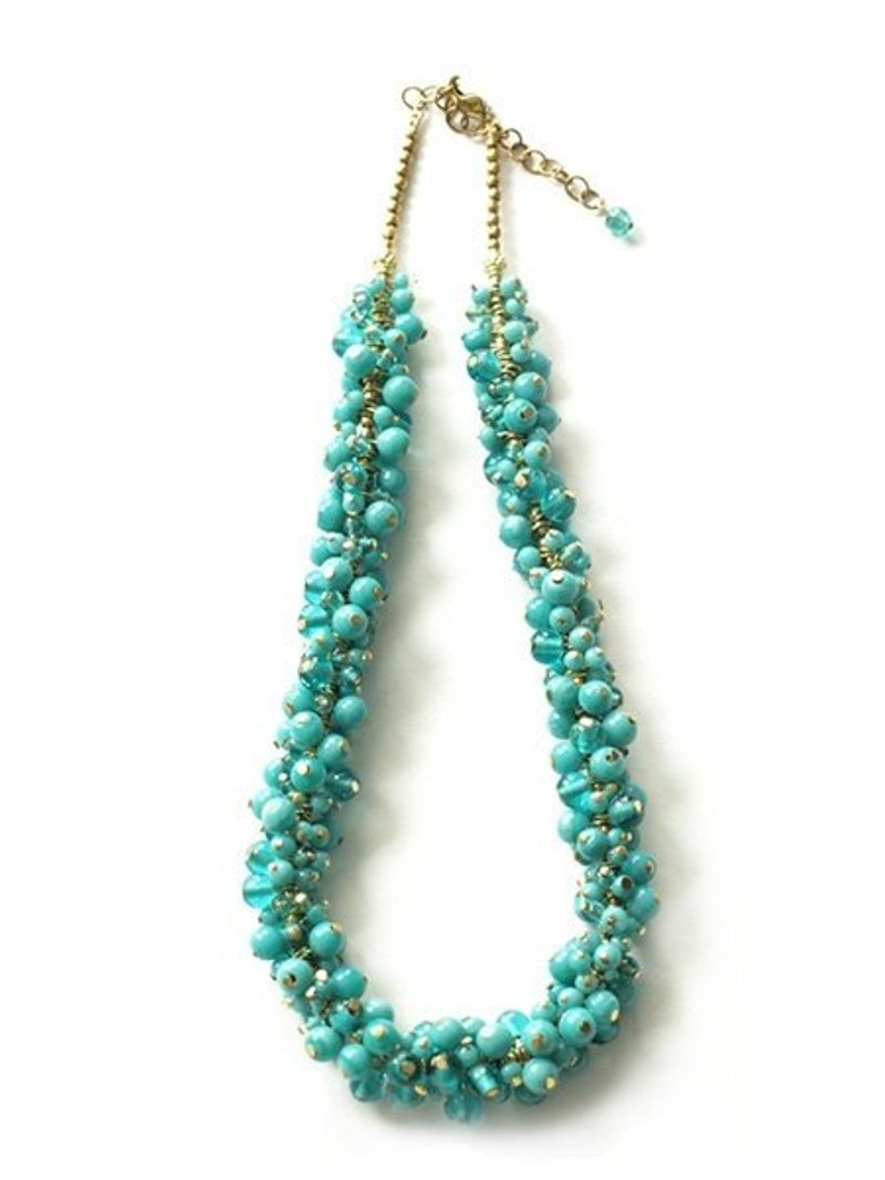 土耳其蓝琉璃+黄铜项炼 - 项链 - 玻璃 