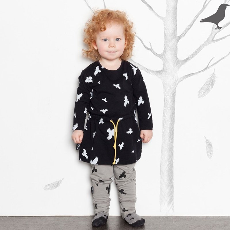 Moi Kids 冰岛有机棉童装女孩洋装5岁至8岁 黑 - 童装礼服/连衣裙 - 棉．麻 黑色