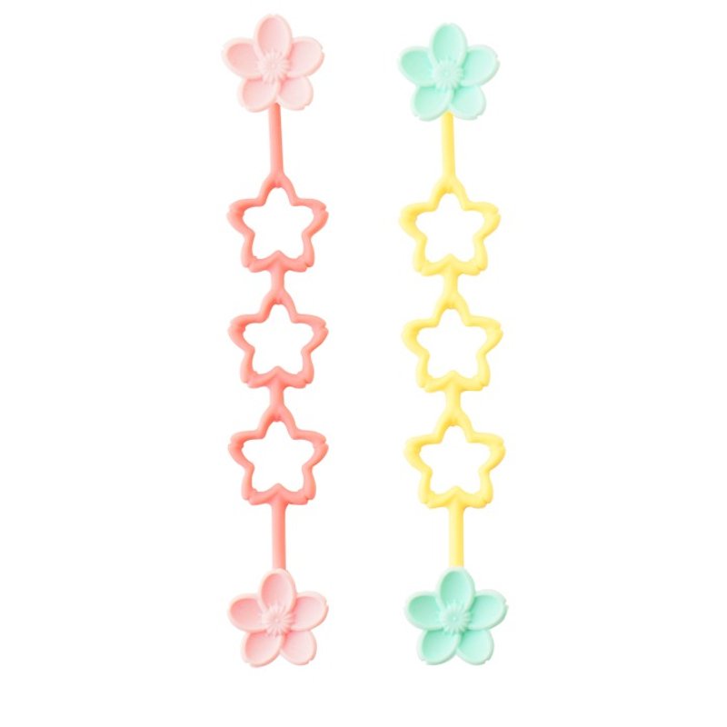 Vacii Sakura 樱花卷线器-粉橘&蓝黄 - 卷线器/电线收纳 - 硅胶 多色