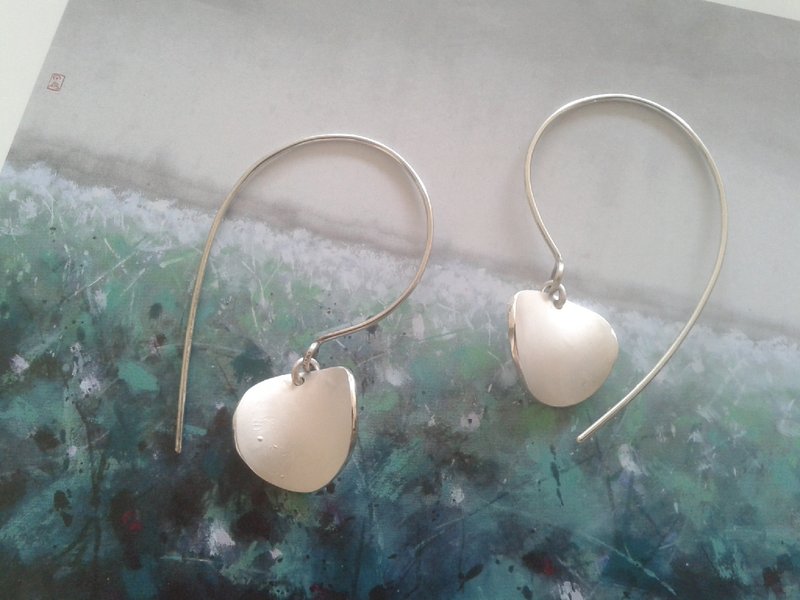 纯银耳环 浪花系列Spoondrift collection SPE005 台湾设计师手工制 - 耳环/耳夹 - 其他金属 白色