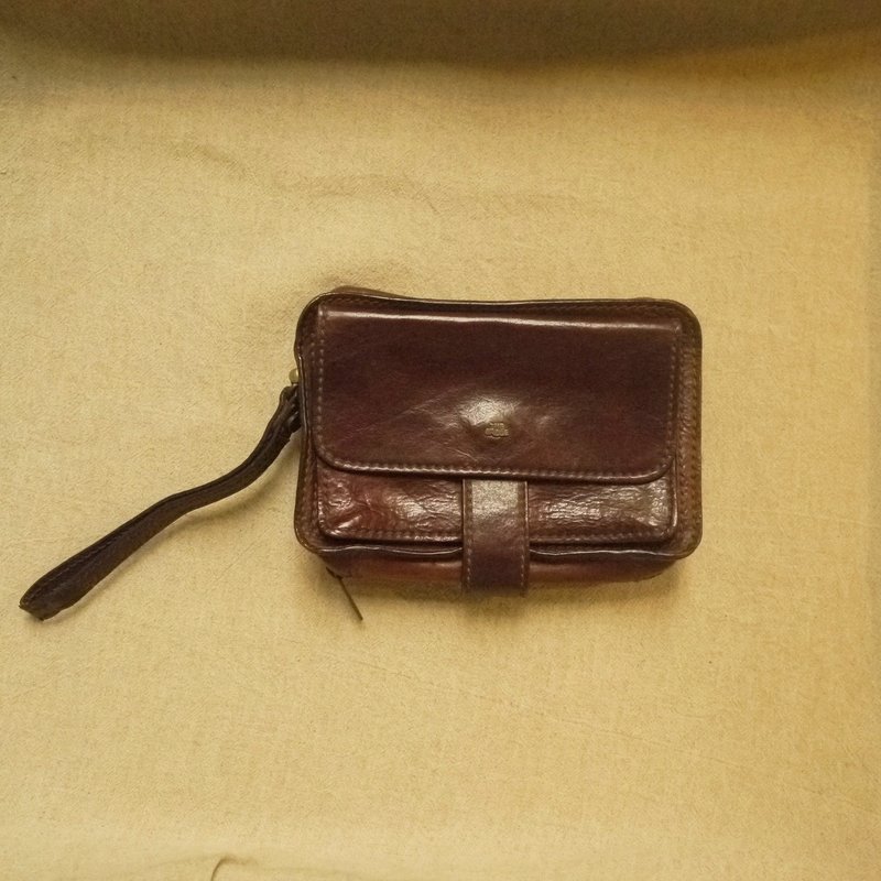 夕卡 Shika // Vintage bag THE BRIDGE经典手拿包 {A5-110} - 其他 - 真皮 咖啡色