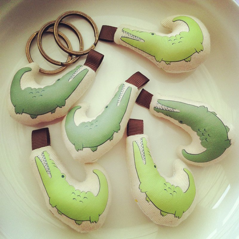 《KerKerland》翘尾巴鳄鱼☉钥匙圈 - 吊饰 - 其他材质 绿色