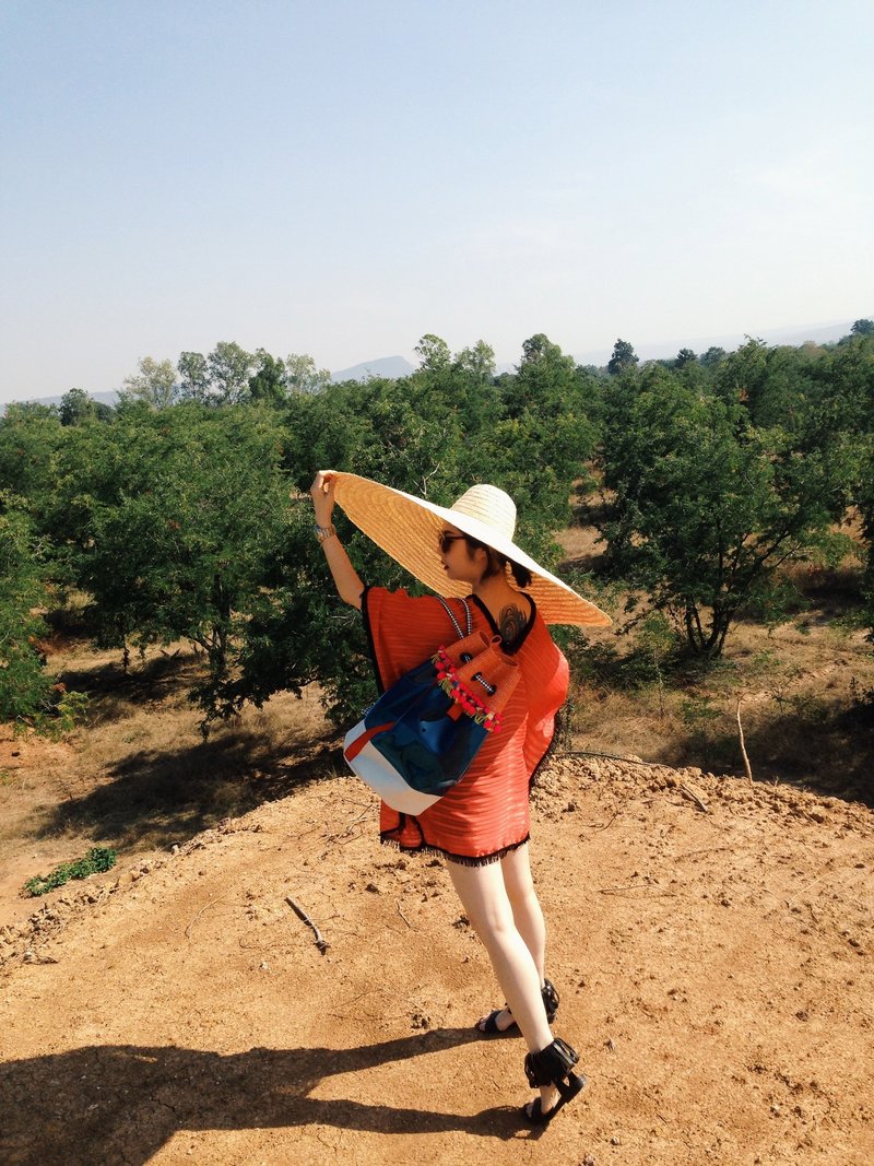 一起去海边吧！橘子长衫 / 罩衫 - 洋装/连衣裙 - 其他材质 橘色