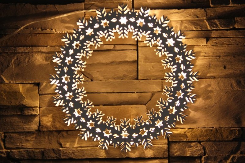 北欧雪花印 - 灯具/灯饰 - 木头 白色