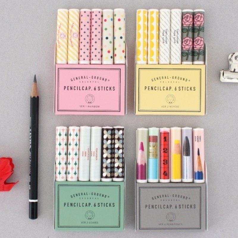 韩国Afrocat  drawing friends pencil cap 笔帽 保护 可爱 增长笔的长度 - 其他书写用品 - 塑料 多色