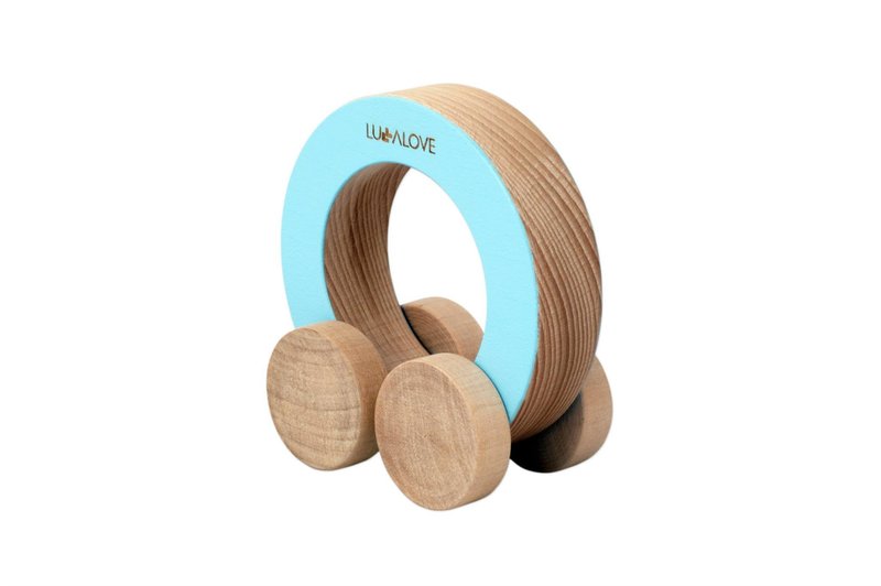 【2015欧洲波兰好设计入选】Lullalove - ODA 木制手工玩具车 - 天空蓝圈圈 - 玩具/玩偶 - 木头 蓝色