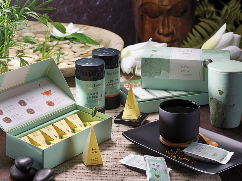 Tea Forte 10入金字塔型丝质茶包礼盒 - 静心莲语 - 茶 - 新鲜食材 