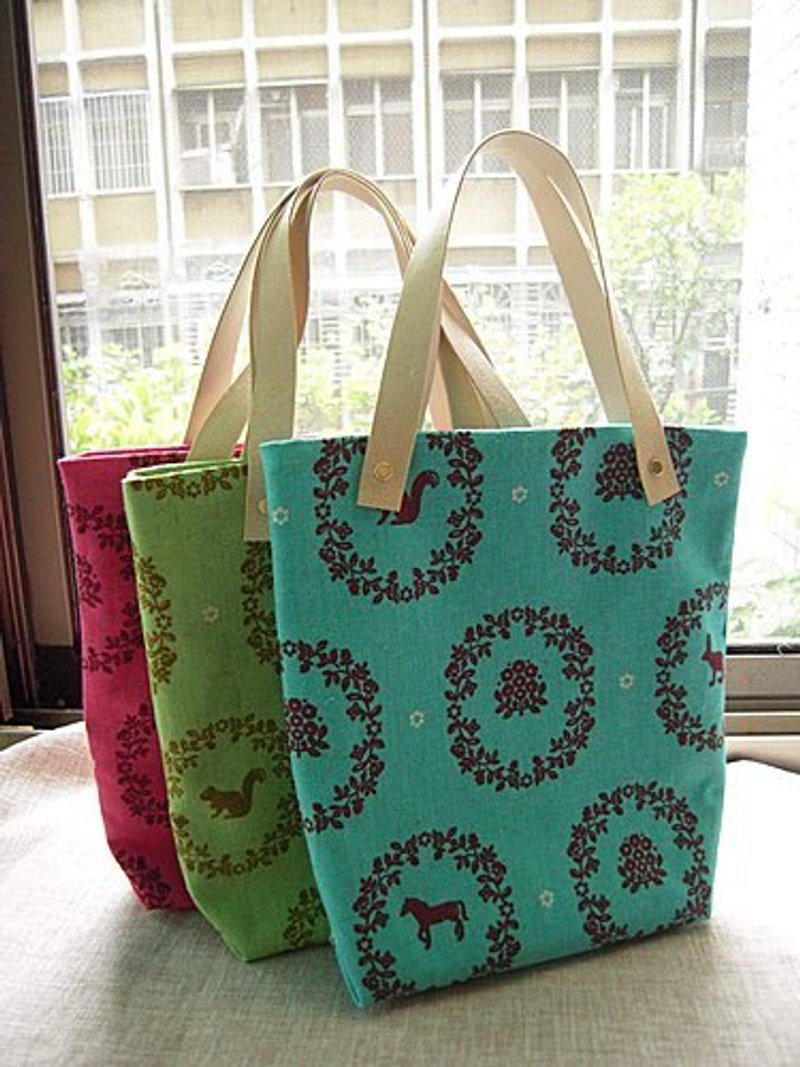 花鸟动物华丽小小外出包 - 手提包/手提袋 - 棉．麻 多色