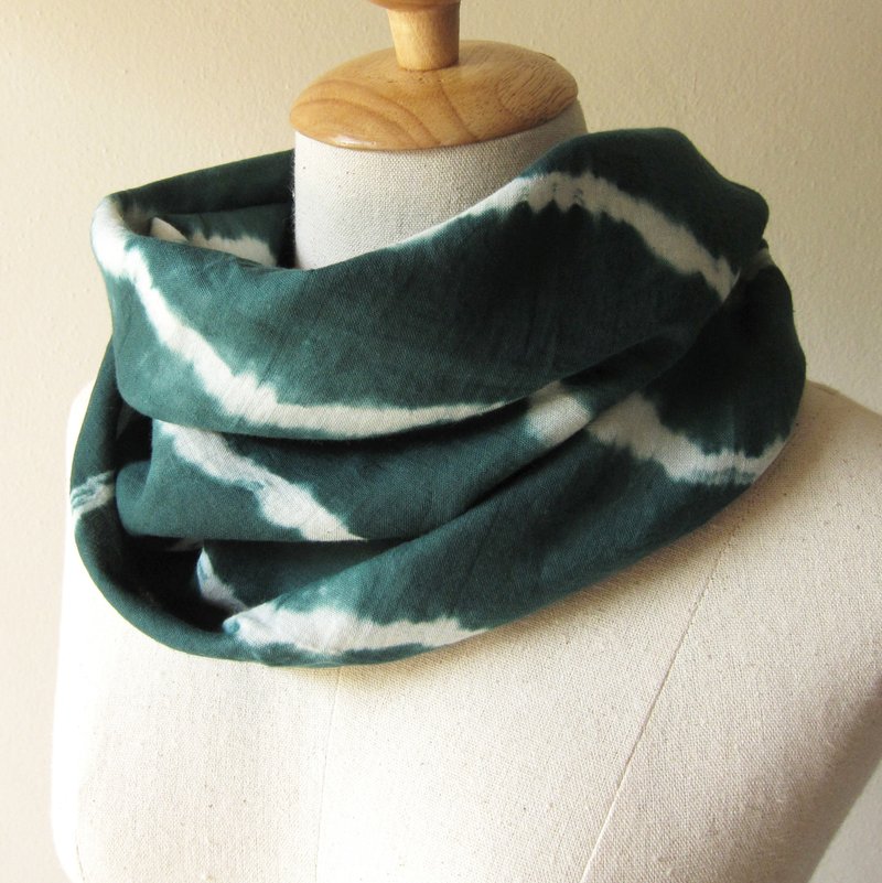 植物染围巾 - 丝巾 - 棉．麻 绿色